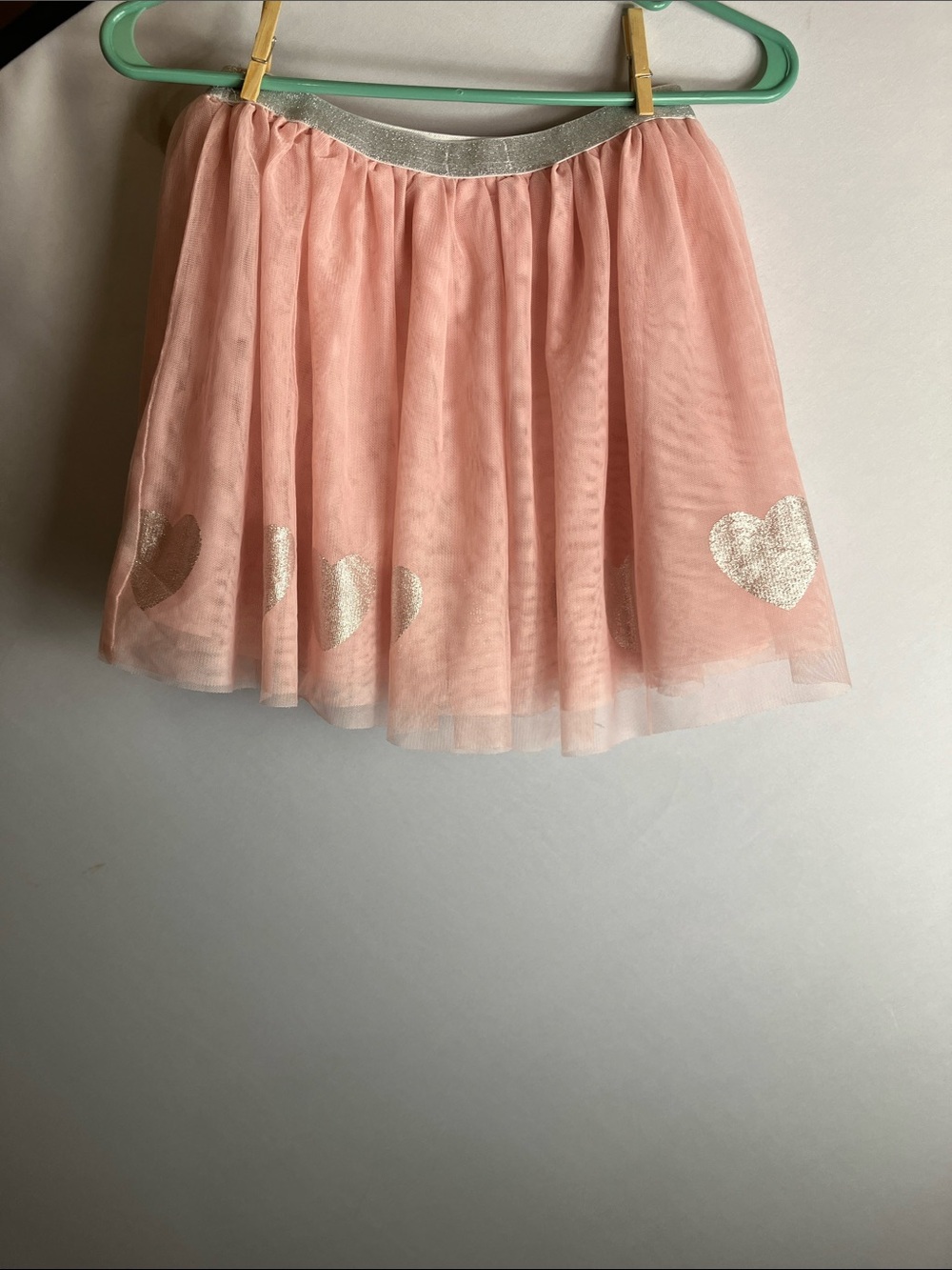btween Pink Tulle Skirt with Silver Heart Accents - Picture 9 of 9